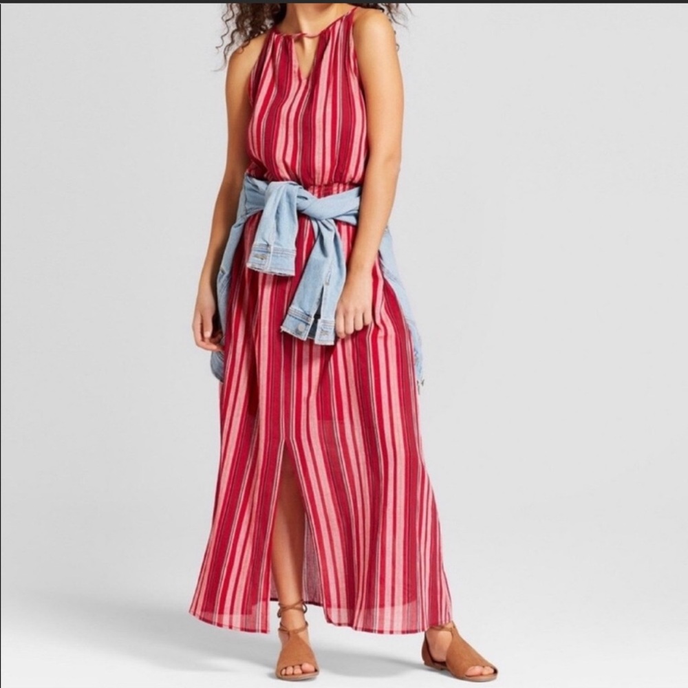 Universal Thread Red Pink Stripe Maxi Dress XXL